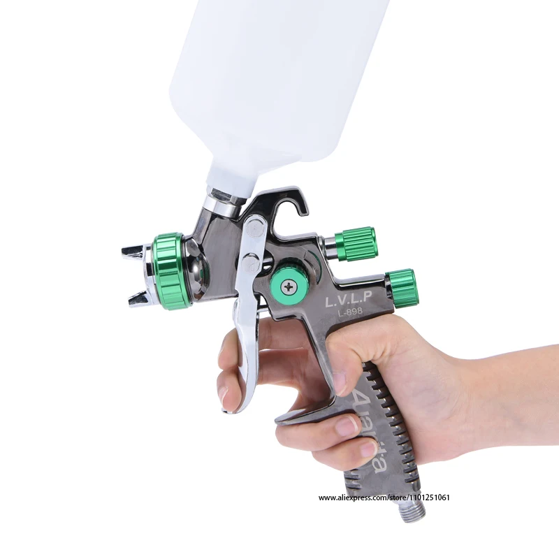 Pistola pulverizadora auarita L-898 lvlp, pistola pulverizadora de carro profissional, aerógrafo, pistola de pintura com bico de 1.3mm, copo 600cc, bico 1.4mm/1.8mm - Image 3