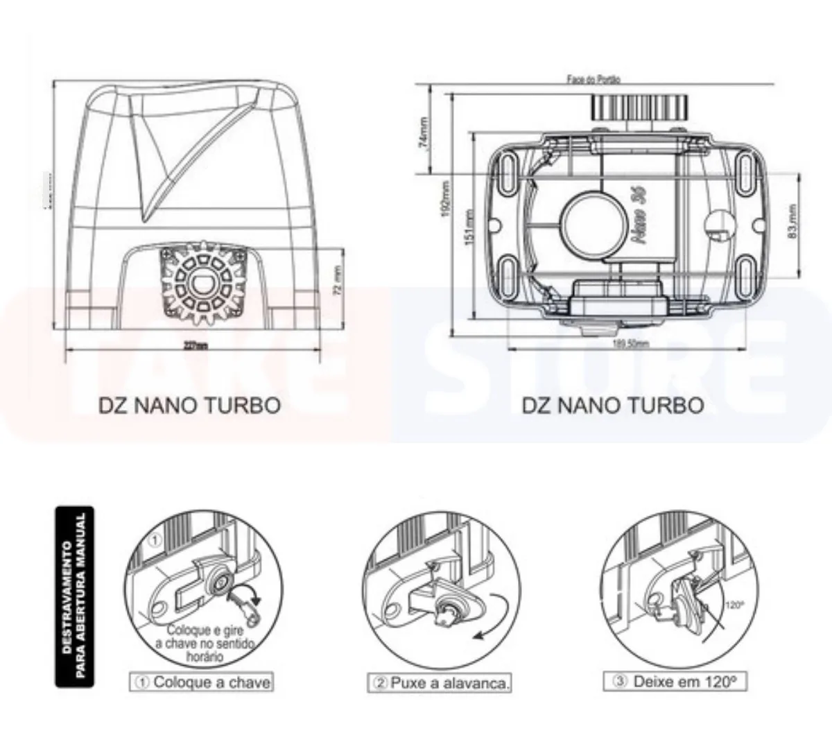 Motor Portão Deslizante Rossi Dz Atto Turbo 350kg Kit 2 Controle 127v - Image 5