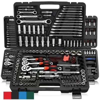 Car Repair Tool Set, Ratchet Spanner Chave, Spanner Soquete Pawl, chave de fenda, Professional Metalworking Kit, 46Pcs