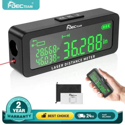 Decteam laser rangefinder 165ft/50m medidor de distância a laser com display lcd e ângulo múltiplo, distância, área, volume ferramenta de medição