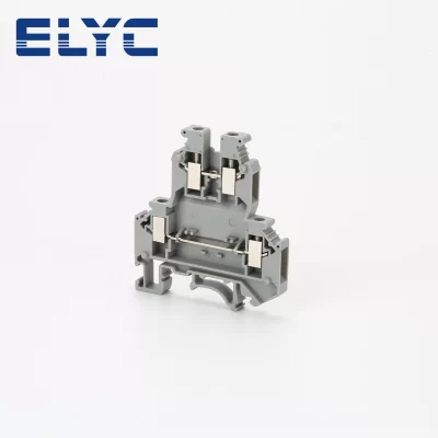 10Pcs UKK5 Universal Screw Double-Level 2 Layer 4-Connductor Strip Plug Wire Electrical Connector DIN Rail Terminal Block UKK 5