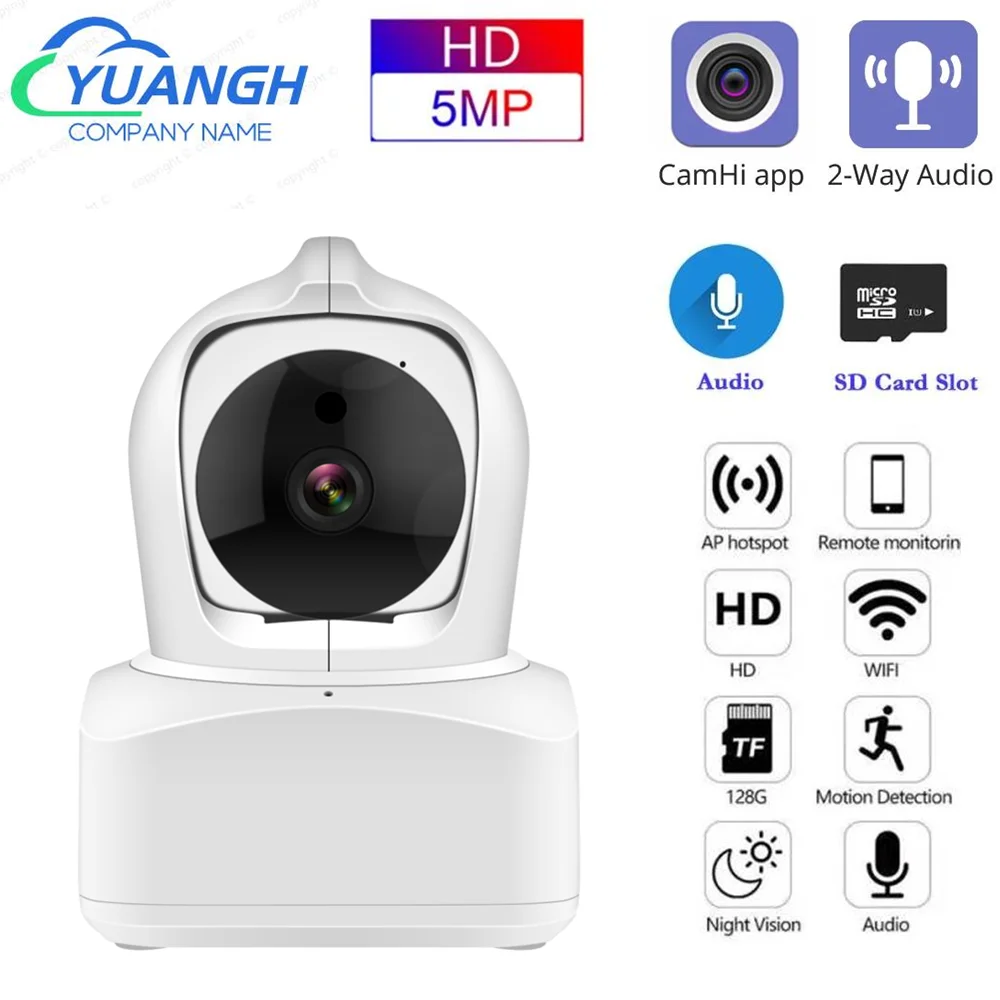 5mp camhi wifi câmera ip proteção de segurança interna duas maneiras áudio cctv indoor sem fio câmera casa inteligente suporte rj45 porta