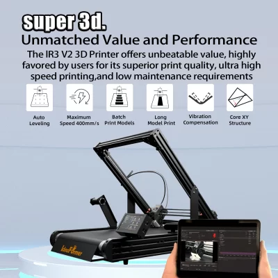 Impressora 3D IR3 V2 Impressora 3D FDM com velocidade máxima de 400 mm/s Modelos de impressão em lote de alta precisão Tamanho de impressão 250x250x∞mm Impressoras 3D