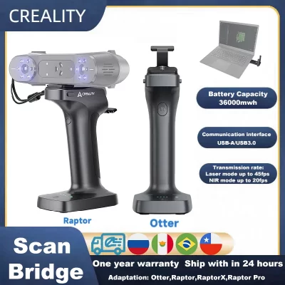 Creality Scan Bridge Portátil Sem Fio WiFi6 3D Digitalização Transmissão Rápida Configuração Magnética para Otter/Raptor/Raptor Pro Scanner 3D