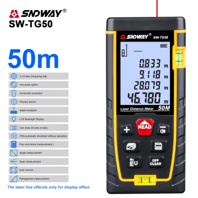 Sndway medidor de distância a laser mini telêmetro digital laser trena range finder dispositivo régua para 50m 70m 100m 120m