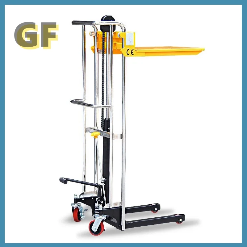 Empilhador hidráulico manual, Carrinho auxiliar, Hand Push, Forklift Light, Caminhão de bagagem, Plataforma multifunções, Ferramentas móveis, PS0485