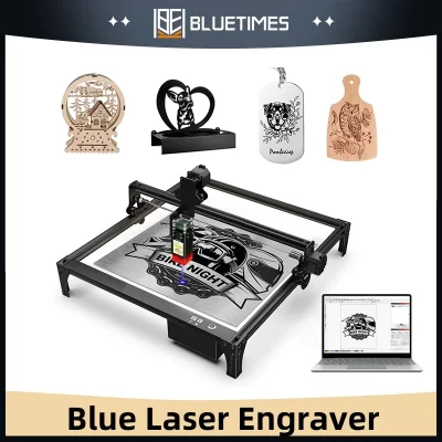Bluetimos máquina de gravação a laser diy máquina de corte a laser cnc luz azul máquina de gravura para metal acrílico vidro couro