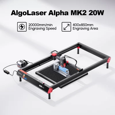 Potência de saída de 20000mw para algolaser alpha mk2 gravador a laser 400x850mm área de gravação controle por aplicativo para uso em pequenas empresas 20wbasic