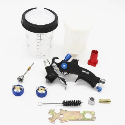 Air Paint Spray Gun com Copo de Mistura e Adaptador, Mini Airbrush, 1.0mm, 0.8mm Kit Bico, 400CC, 250CC Tanque