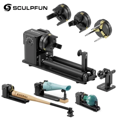 Mandril rotativo SCULPFUN RA Pro para gravador a laser Módulo rotativo de eixo Y 180 ° Ângulo ajustável para objetos irregulares de gravação a laser