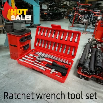 46 pçs kit de ferramentas reparo do carro 1/4 Polegada conjunto soquete ferramenta mecânica automática catraca chave torque combo equipamentos reparo automotivo garagem