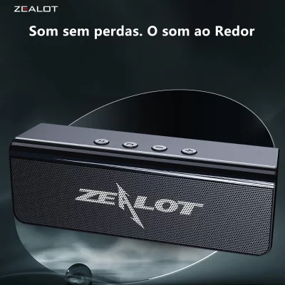Alto-falantes sem fio Zealot S31 10W, alto-falante sem fio, emparelhamento duplo, bateria de 1800mAh, 10 horas de reprodução estéreo alto, graves estrondosos.