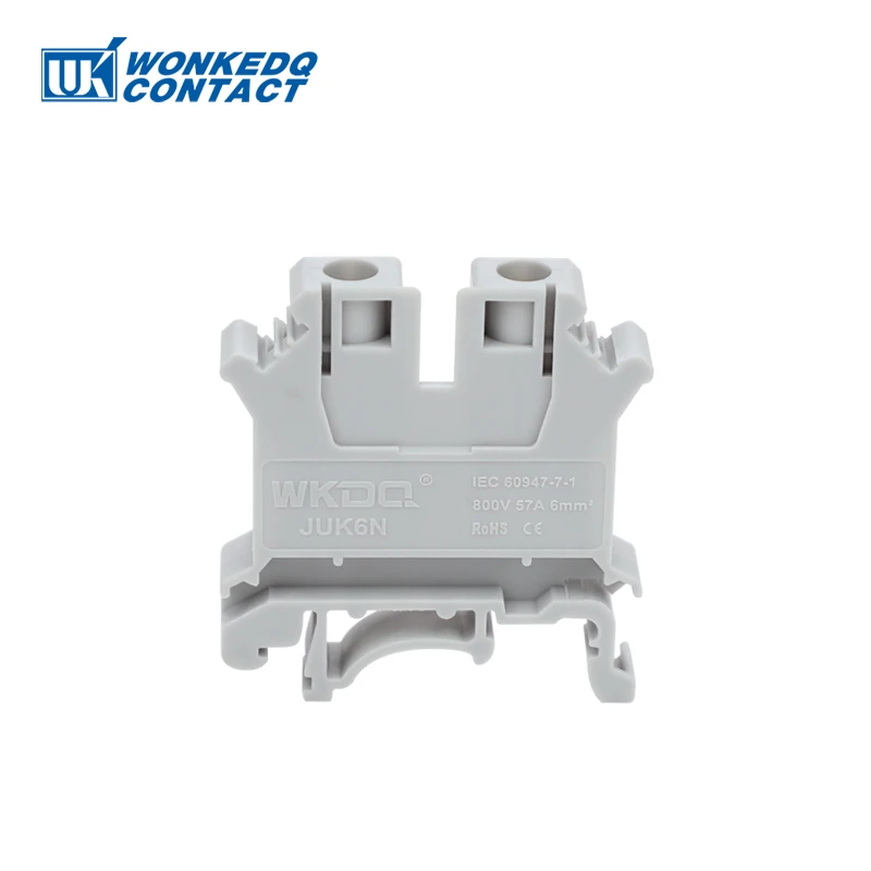 UK6N Screw Din Rail Terminal Block UK 6mm2 Cable Electric Wire Connectors Feed-through Terminals UK6 - Image 5