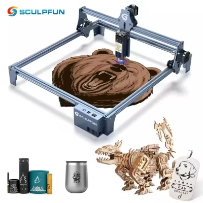 Sculpfun s9 máquina a laser 90w co2 efeito laser gravura ferramenta de corte alta precisão 410x415mm escultura montagem rápida