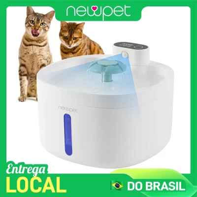 Newpet 2.6l sem fio gato fonte de água sensor automático fonte potável para gatos cão bebedor pet dispensador de água acessórios