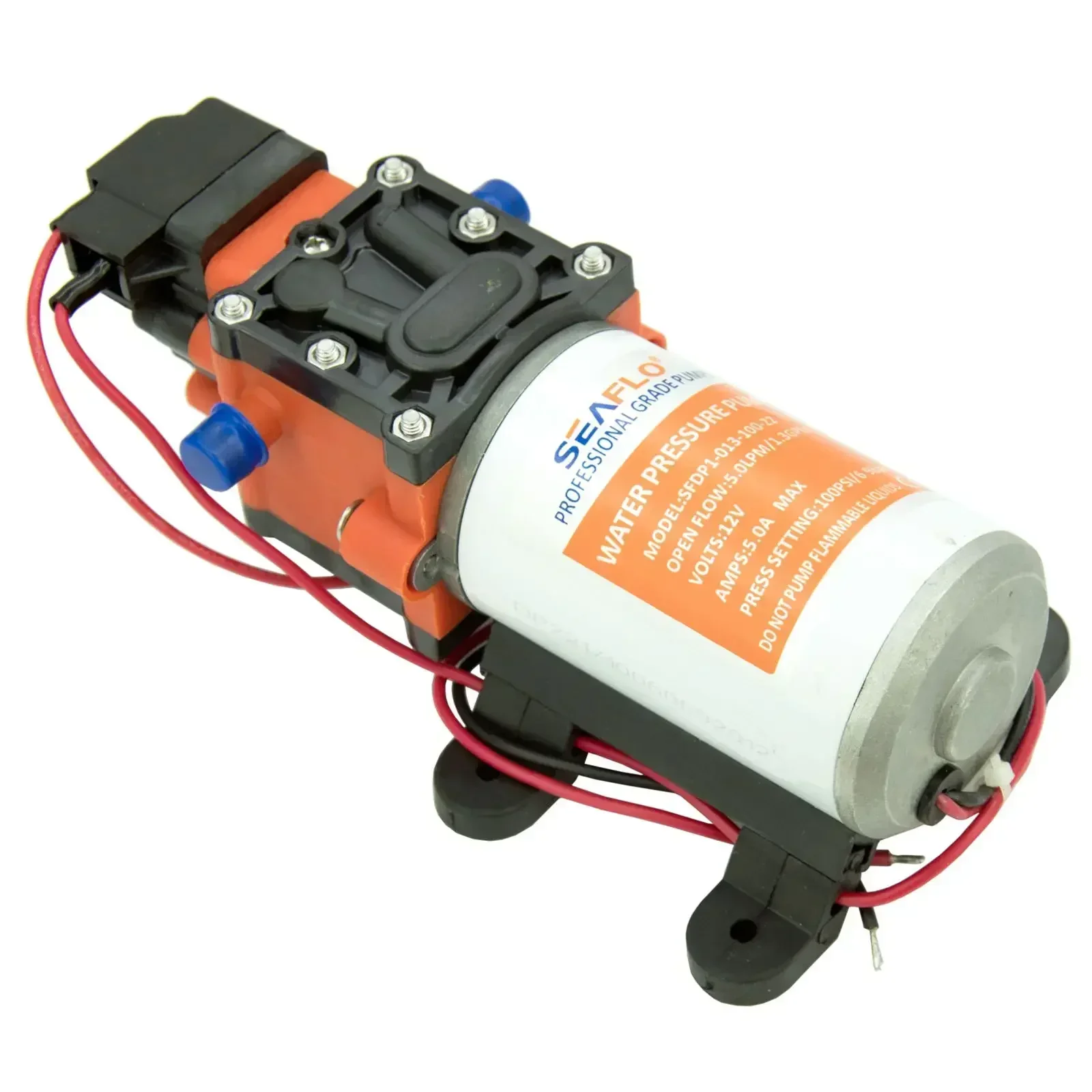 22-Series Diaphragm Pressure Pump Boat RV Self Priming Water Pump 12V 100 PSI 1.3 GPM