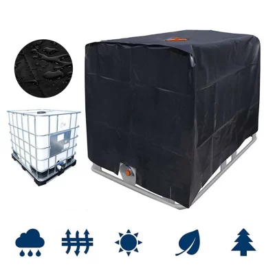 1000L IBC Water Tank Cover Tarpaulin Waterproof UV Resistant Tarpaulin with Zipper for IBC Rain Tank Cover Dustproof Cover
