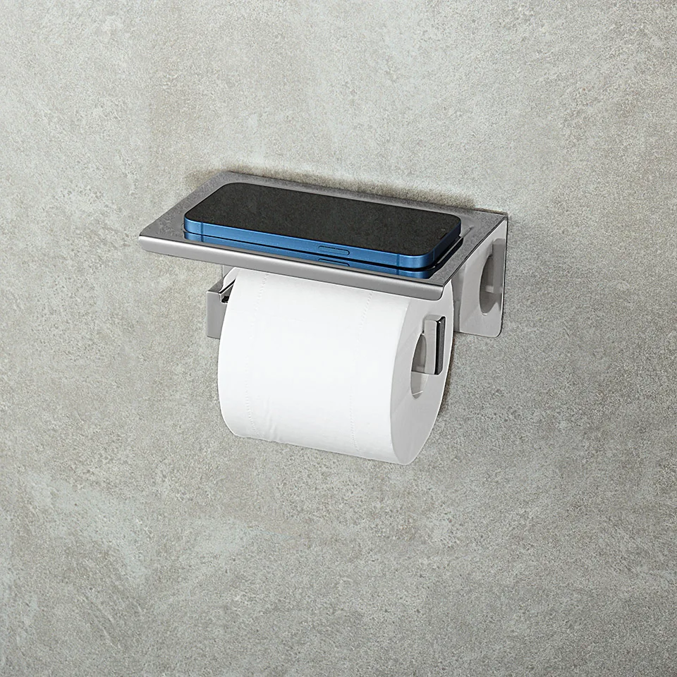 Aço inoxidável banheiro hardware espelho cromo polido toalheiro suporte de papel higiênico barra toalha gancho acessórios do banheiro - Image 4