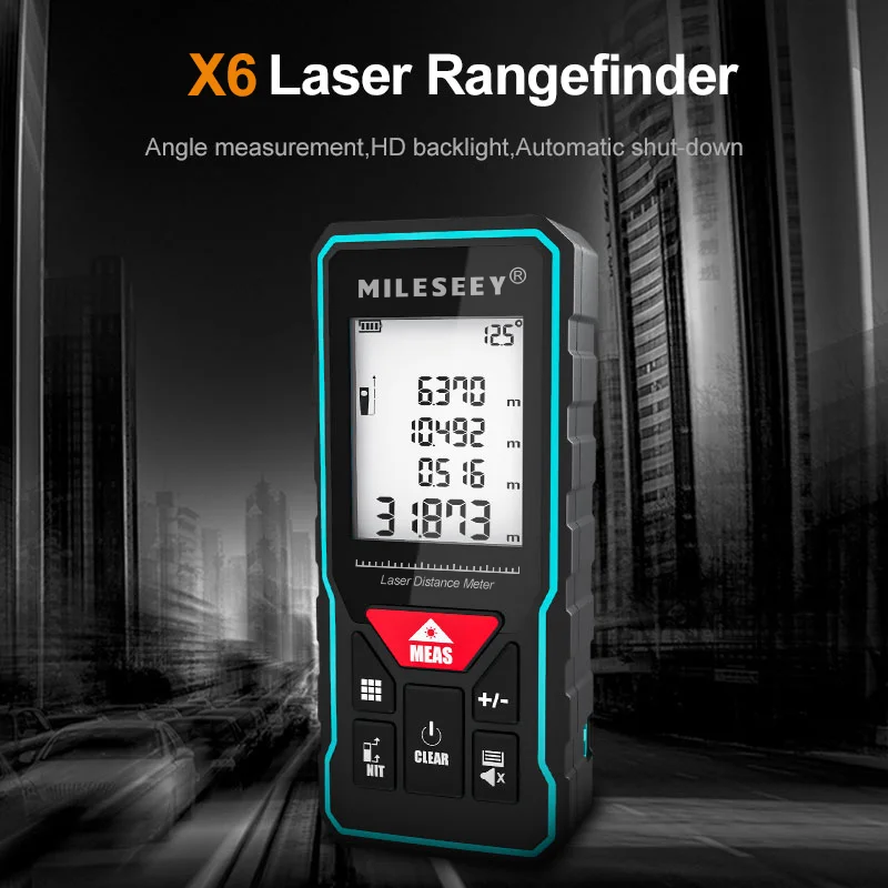Mileseey X6 Medidor de distância a laser recarregável, telêmetro Trena Tape Range Finder Ferramenta de dispositivo de medida para construção - Image 2