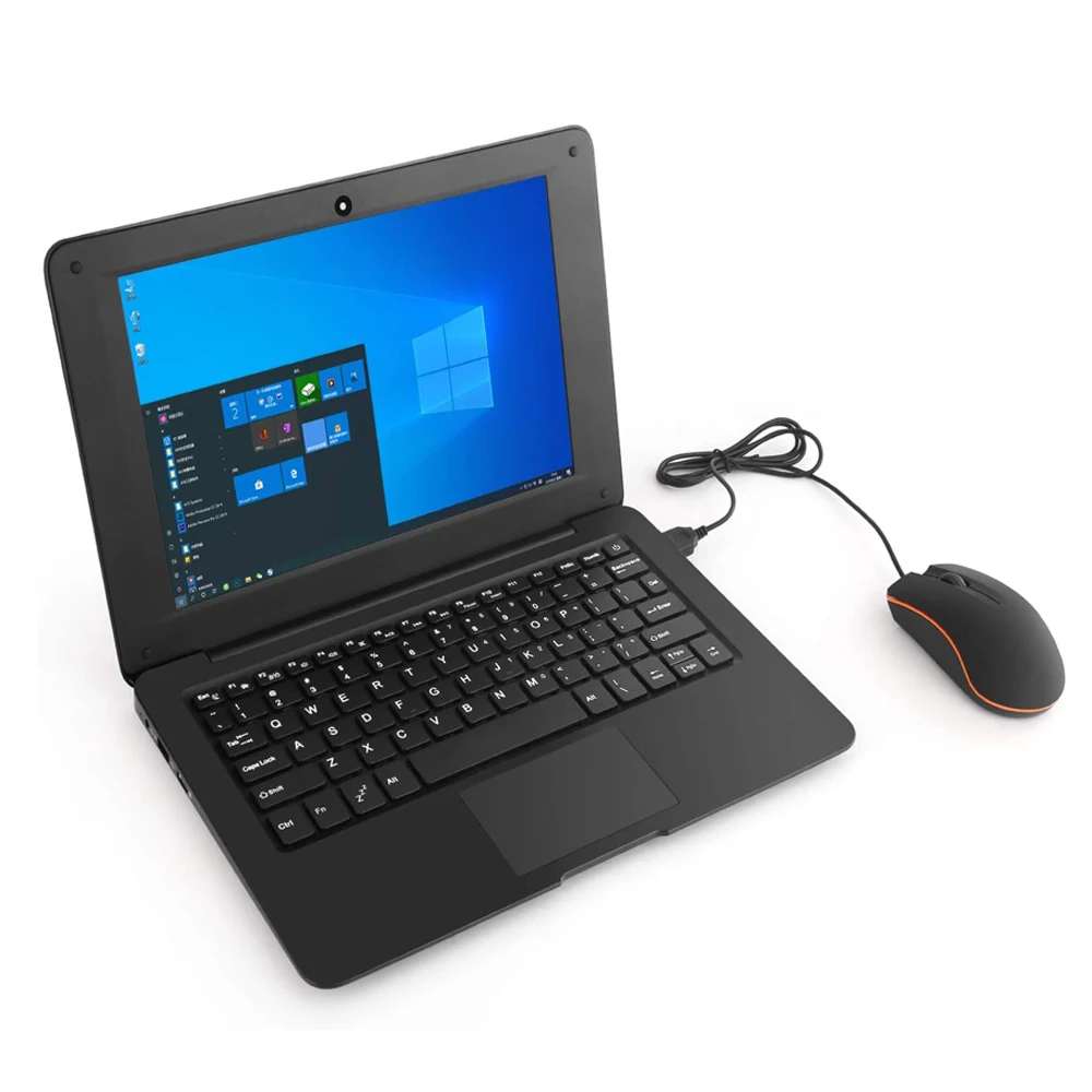10.1 Inch Computer Laptop Windows 10 OS Preinstalled Quad Core 3GB+64GB Netbook HDMI Webcam Office (Black) - Image 2