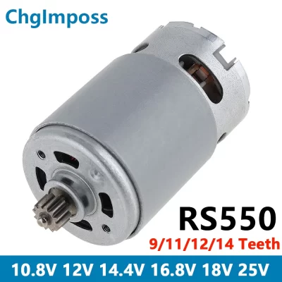 Motor de serra elétrica rs550, 9/11/12/13/14 dentes, 25000rpm, micro motor dc para serra manual recarregável/ferramentas de broca elétrica