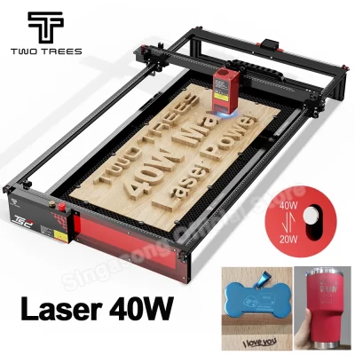 Twotrees TS2-40W max velocidade de escultura 6000mm/min gravador a laser cnc máquina de gravação a laser de metal cortador a laser couro madeira acrílico