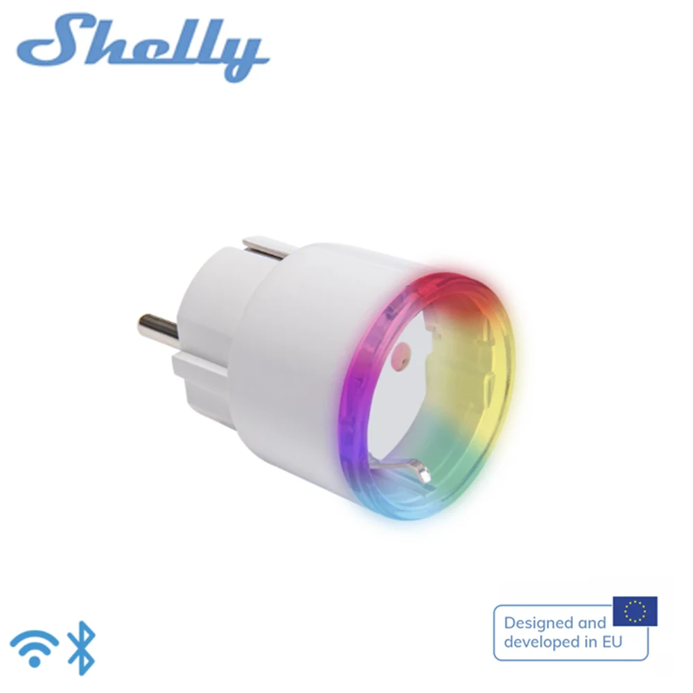 Shelly Plus Plug S Gerenciam fontes de alimentação 12A Indicações LED Mantém Aware Consumo de energia Estado de corrente Webserve incorporado