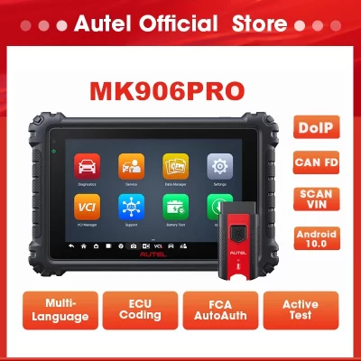 Ferramenta diagnóstica de Autel-Bluetooth, MaxiCOM MK906PRO, varredor automotivo, ferramentas automotivos, codificação do ECU, MK906 PRO PK, MS906BT, MK906BT,MK906S PRO