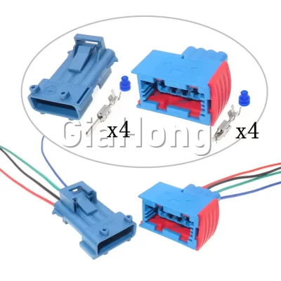1 Conjunto 4 Maneiras 3- 965261 -1 144998 -3 Soquete impermeável do cabo de fio do carro da montagem da C.A. 185001 -3 Acessórios para automóveis com conector elétrico