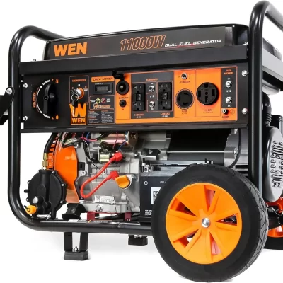 DF1100X 11000-Watt Electric Start Portable Generator with Wheel Kit and CO Shutdown Sensor, Black