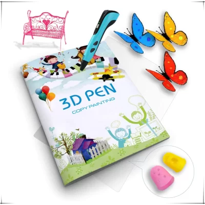 Caneta de impressão 3d livro de desenho reutilizável colorido 22/40 padrões papel grosso placa clara modelo de pintura para caneta 3d presentes do miúdo