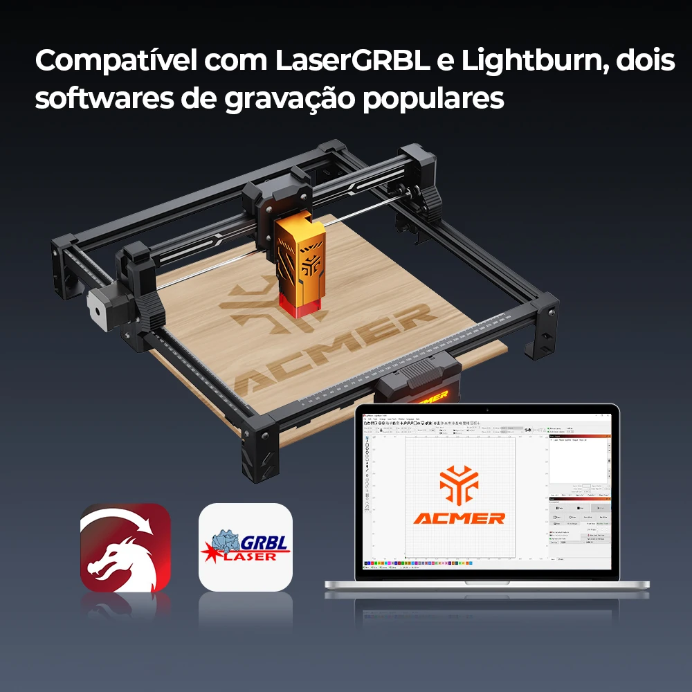 ACMER S2 12W 7W 4W Laser Engraver Working Area 300*300mm Upgradeable Engraving Cut Machine for Engravable Wood Lacquered Metal - Image 5