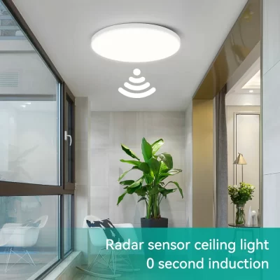 Lâmpada de teto com sensor de radar led, painel inteligente, luzes com sensor de movimento, corredor, escada, casa, luz de teto