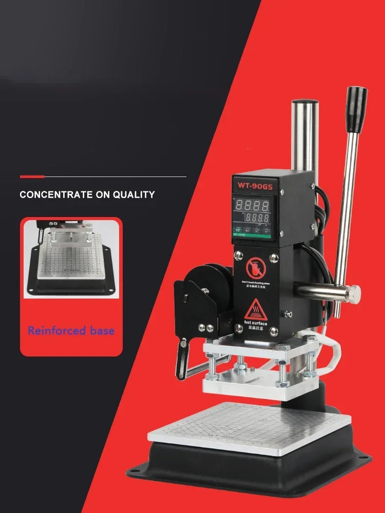WT-90GS máquina de carimbo quente carimbo de couro ferramenta de imprensa em relevo logotipo personalizado digital cartão pvc livro papel máquina de imprensa térmica - Image 3