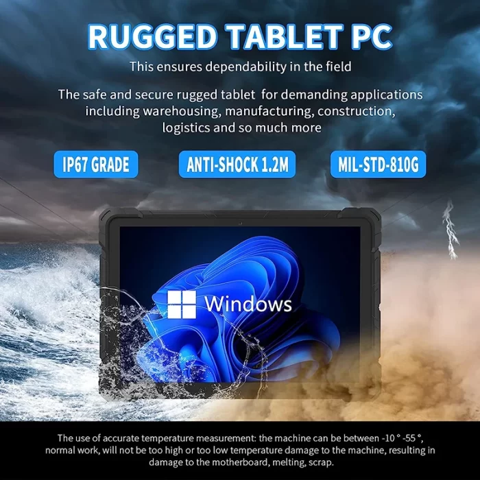 10.1 Inch Windows 11 Pro Rugged Tablet 4G LTE GPS 8GB RAM/128 GB ROM ...