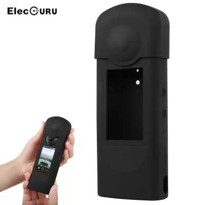 Capa protetora de silicone com capa de lente para ricoh theta x 360, acessórios de proteção anti-risco/poeira