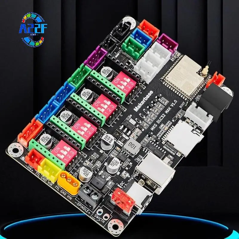 Controlador A22F-CNC 4 eixos mks dlc32 max placa de expansão grbl 32 bits esp32 escudo placa de fuga peças da máquina de gravura