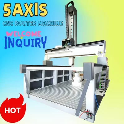 Máquina de publicidade de madeira 3D de 4 eixos e 5 eixos CNC de última geração para espuma