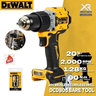 Dewalt dcd805 kit de broca de martelo sem fio ferramenta nua 20v max 1/2 em ferramentas elétricas recarregáveis dcd805b broca de impacto sem escova