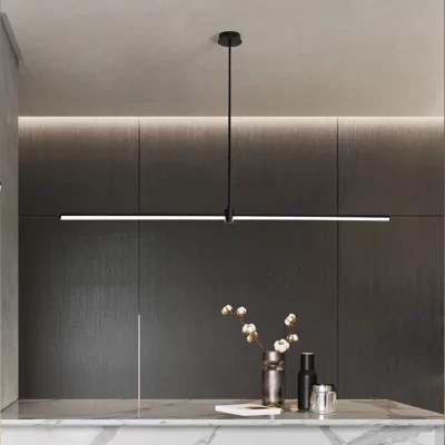 One-Shaped Tubo LED Lustre, Lustre Linear Simples, Quarto, Sala de estar, Sala de jantar, Decoração Home Iluminação