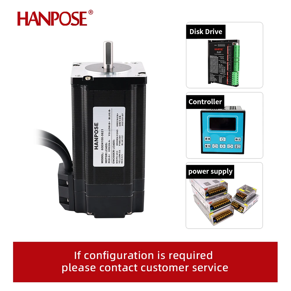 Servo motor de passo nema24 60eh100 + CL57-BK cncstepper driver 4.0a 2.8n.m kit controlador de motor híbrido motor de passo de circuito fechado - Image 4