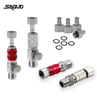 Sagud aerógrafo acessórios de desconexão rápida 1/8 adaptador de encaixe realse rápido com 4 peças de escova de ar de mangueira de conector extra rápido