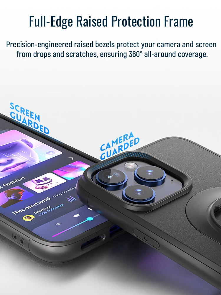Shockproof Case for iPhone 17/16/15/14Plus/13/12/11Pro/XsMax/XR Quad-style Motorbike/Bike Holder/Car Mount with Lock-in Design - Image 3