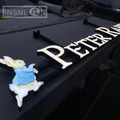 Iluminado led sinalização frontlit letras acrílico 3d iluminado carta restaurante placa de publicidade ao ar livre logotipo do negócio sinal