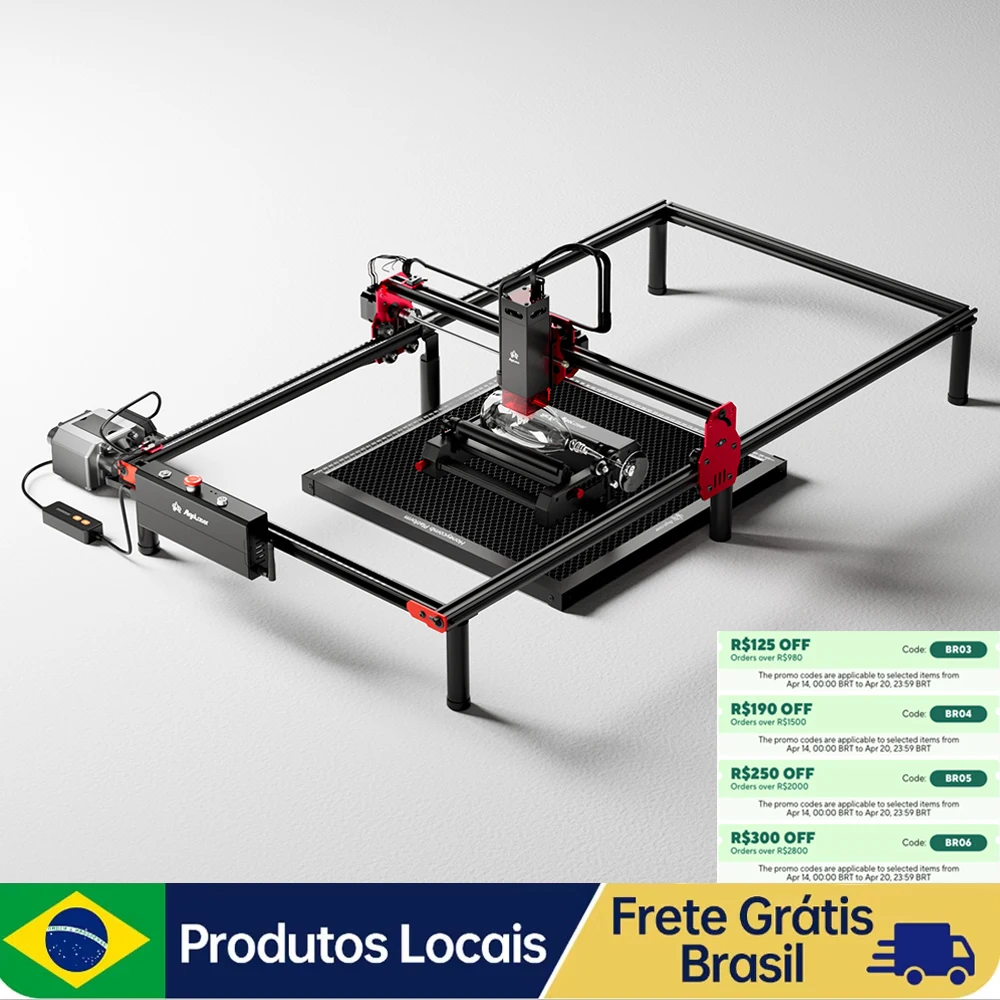 AlgoLaser DIY Kit Laser Master 2 Gravador a laser 10W Potência de saída Máquina cortadora e gravador a laser para madeira e metal 40x40cm