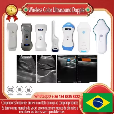 Mala gratuita portátil sem fio sonda de ultrassom wifi sem fio cor ultrassom doppler 3 em 1 sonda convexa linear fase matriz