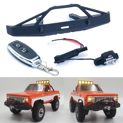 Guincho elétrico e controlador de simulação fms para carro crawler rc 1/24 fms fcx24 chevrolet k5, atualização de caminhão captador