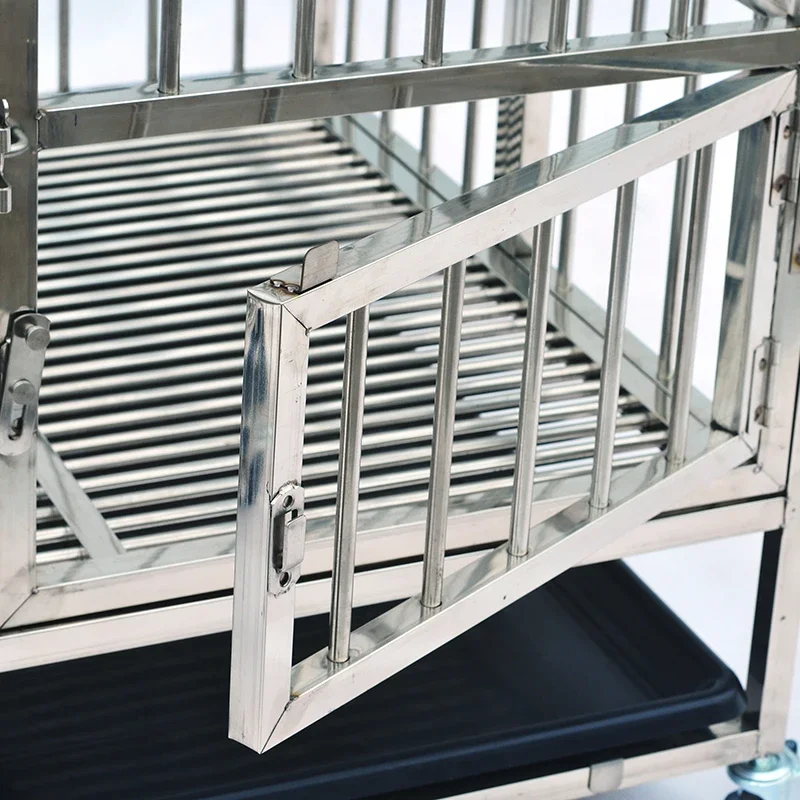 Veterinary Stainless Steel Dog Kennel Cages Heavy Aluminum Outdoor Large Folding Animal Pet Dog Cage - Image 6
