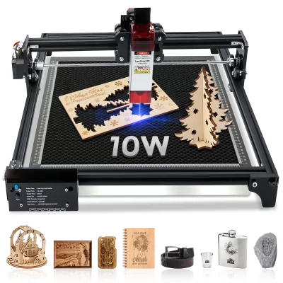 Gravador a laser poderoso de 80w, controlador grbl de 32 bits, 400x400mm, tamanho 10w, máquina de gravação a laser, 450 ± 5nm, luz azul, máquina cnc