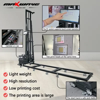 Direto à máquina de pintura de parede 3d impressora de parede automática com impressão de cabeça tx800/1600 em vidro de telhas cerâmicas